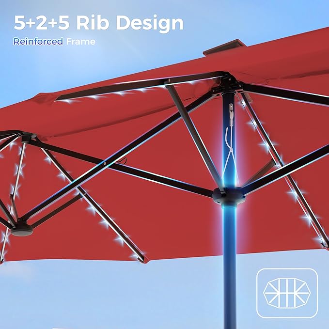 SUPERJARE 13ft Outdoor Patio Umbrella - Image 8