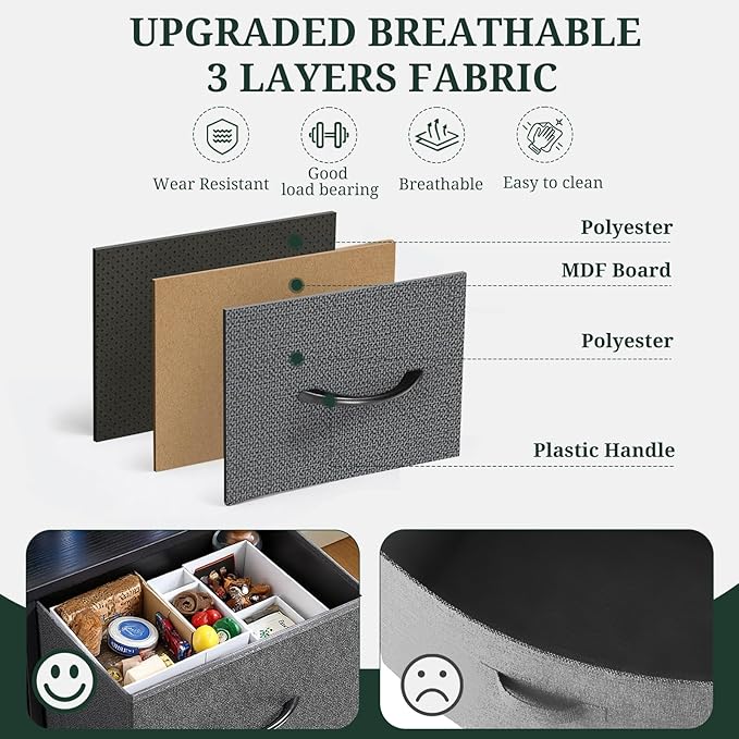 7-Drawer Dresser for Bedroom, Anti-Tip Wide Storage Organizer Fabric Chest of - Image 6