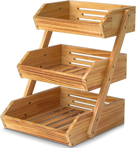 Merysen 3 Tier Wooden Fruit Basket by GaHOMEFAVOR