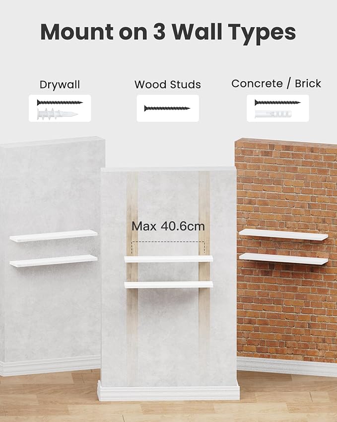 AMADA HOMEFURNISHING Floating Shelves Wall Mounted, 24 x 7 Inch Wall Shelves - Image 9