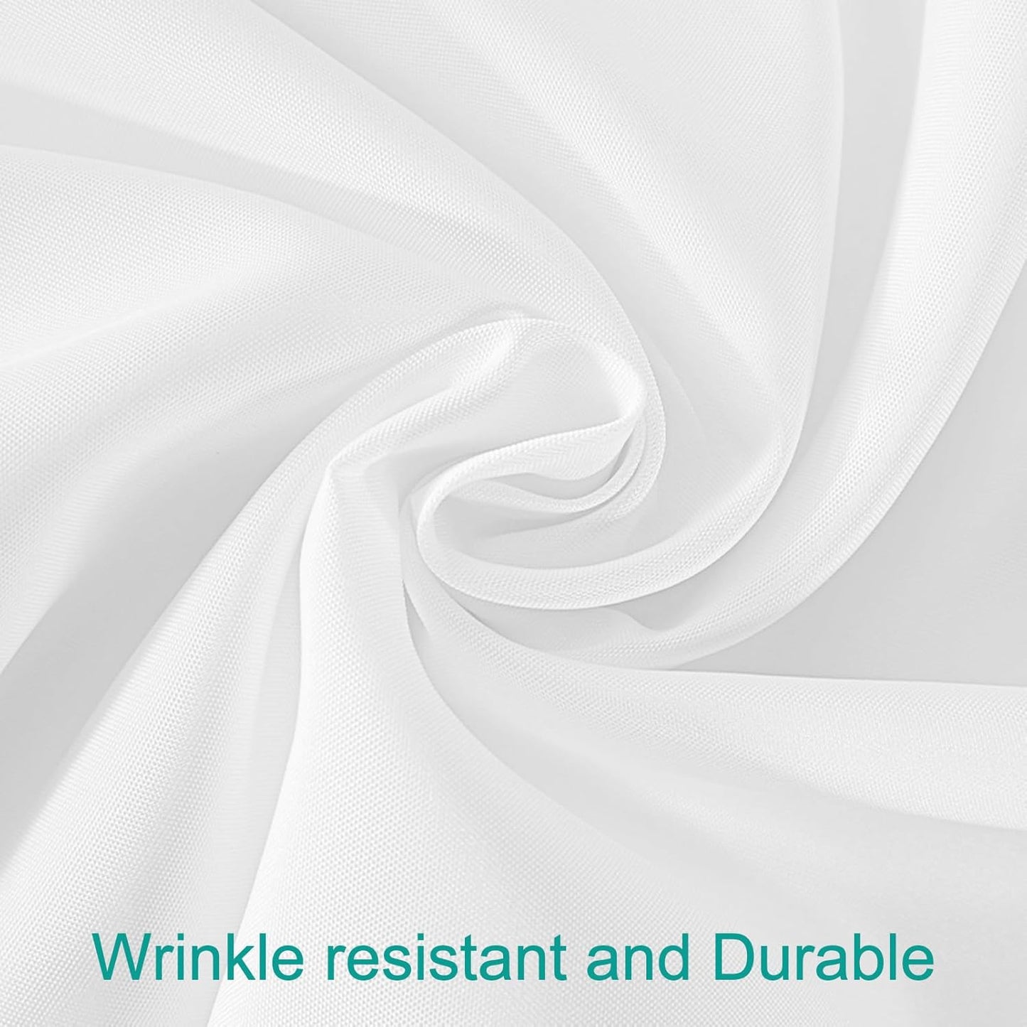 EMART Round Tablecloth White (6 Pack) 132 inch Circular Polyester Table Cover for Wedding Decor, Birthday Party, Banquet and Formal Events