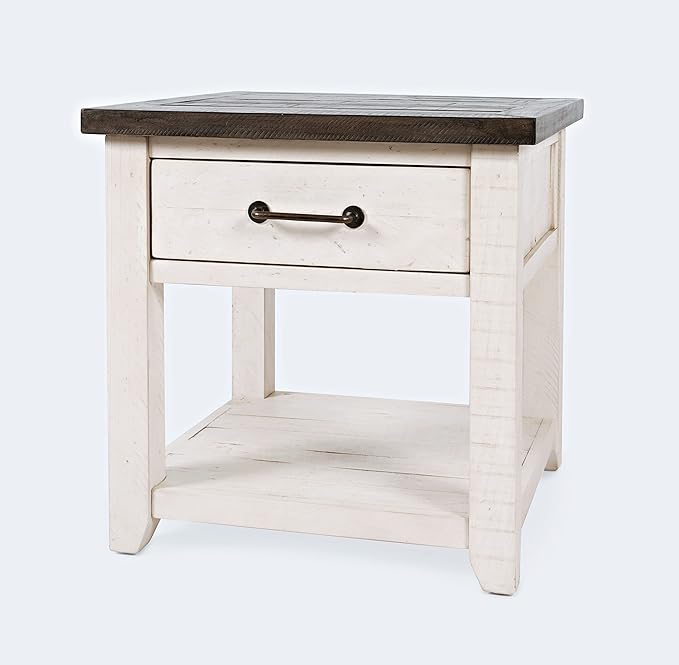 Jofran Madison County Harris End Table, Vintage White - Image 12