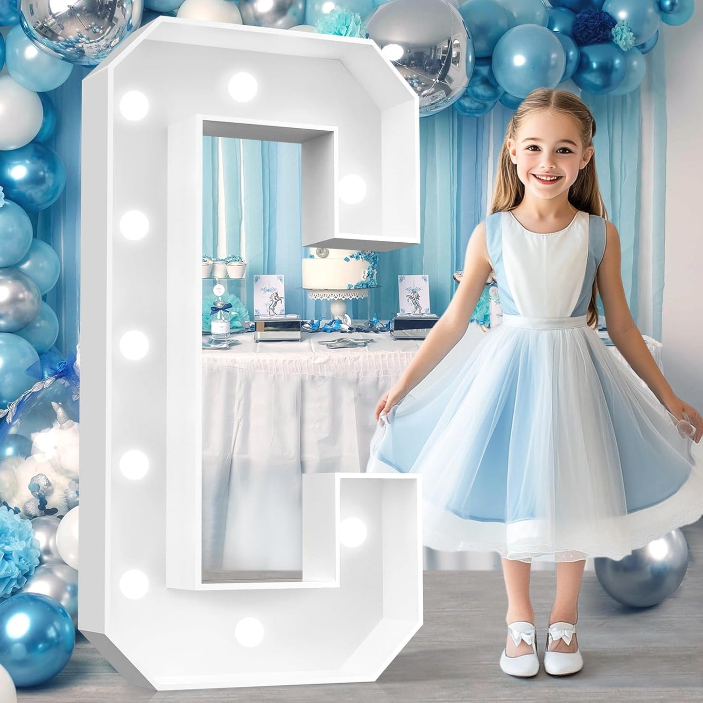 Ledido 4FT Marquee Light Up Letters, Cool White Light Up Letters Large Marquee Letter for Party Decorations, Mosaic Letter C for Balloons, Wedding Birthday Graduation Decor