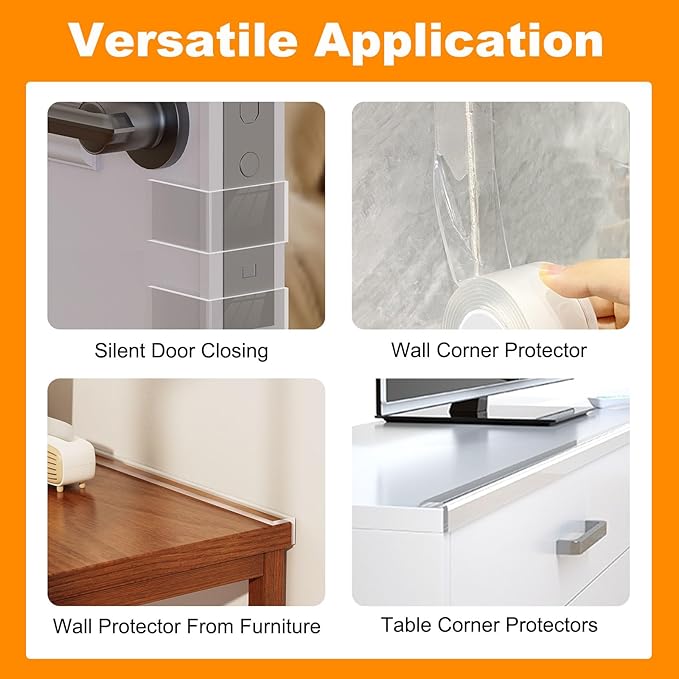 Clear Soft Corner Protectors for Furniture Strip, 0.8 in x 13.12 FT, Sharp Edge - Image 3