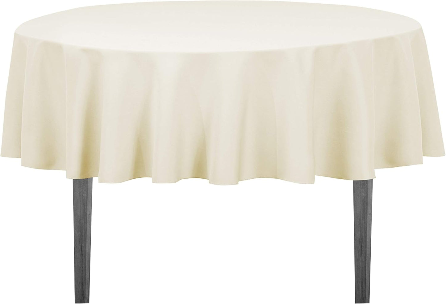 LinenTablecloth 70-Inch Round Polyester Tablecloth Ivory