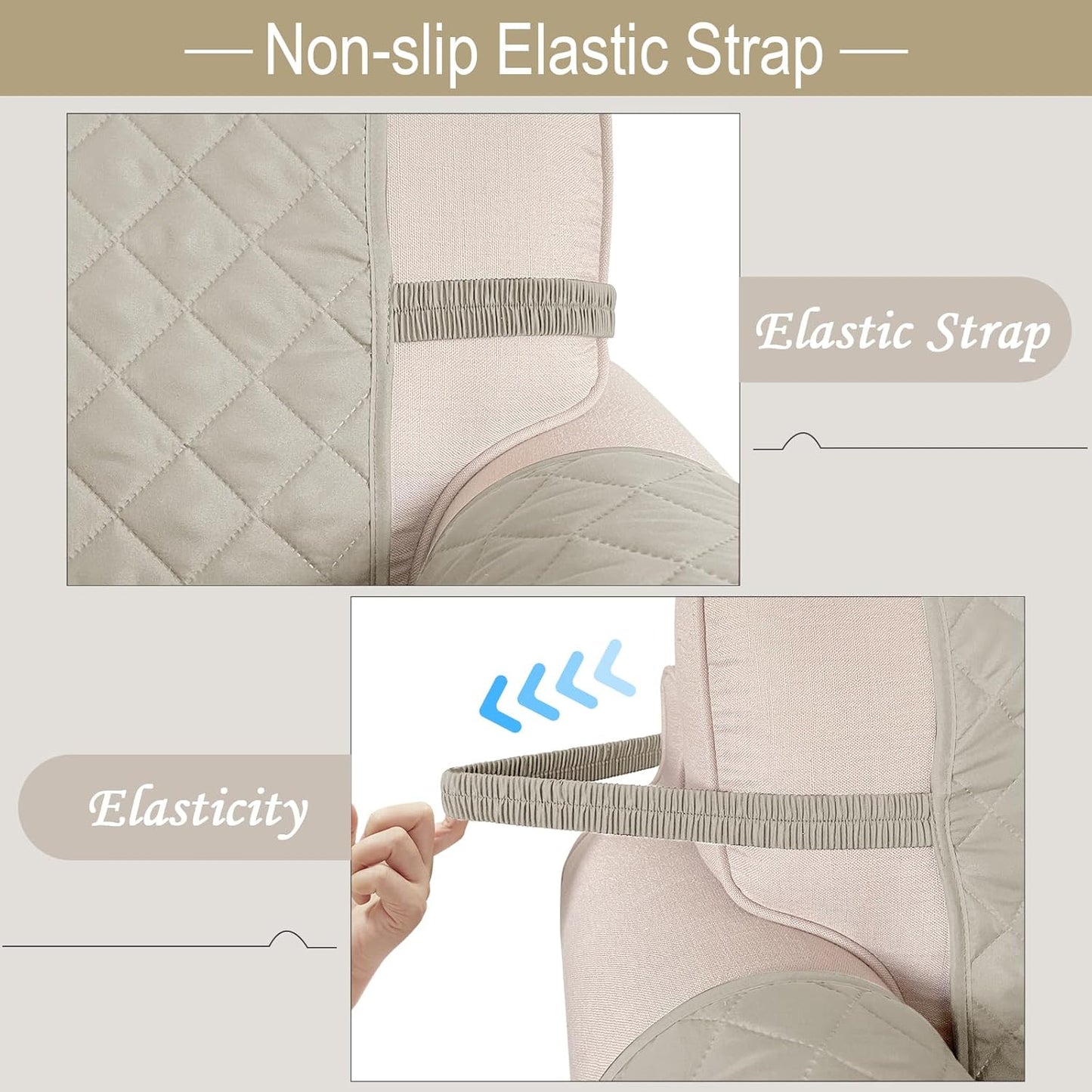 Recliner Chair Covers Reversible Sofa Couch Cover for Pets Lazy Boy Furniture Protector(23''Chair,Beige/Beige)