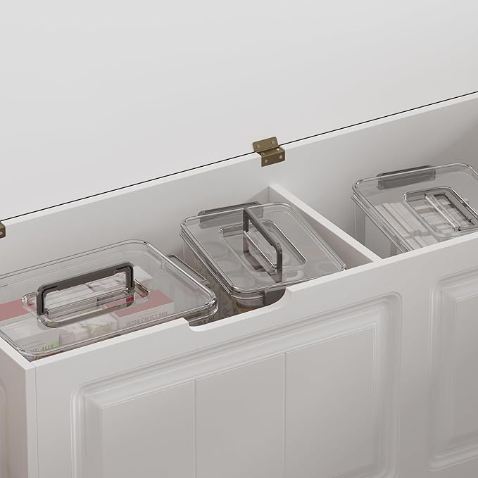 ECACAD L-Shape Wood Shoe Storage Bench - Image 7