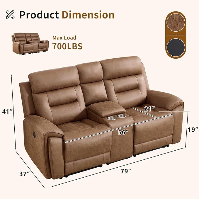 ANJ Power Reclining Loveseat Sofa - Image 2