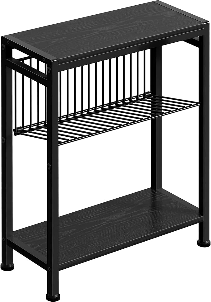 End Table for Small Space, 3-Tier Narrow Side Table by HOME