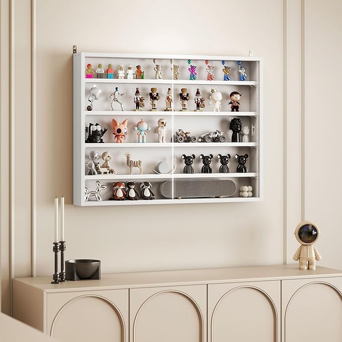 HOMCOM 5-Tier Display Cabinet, Glass Door Cabinet - Image 8