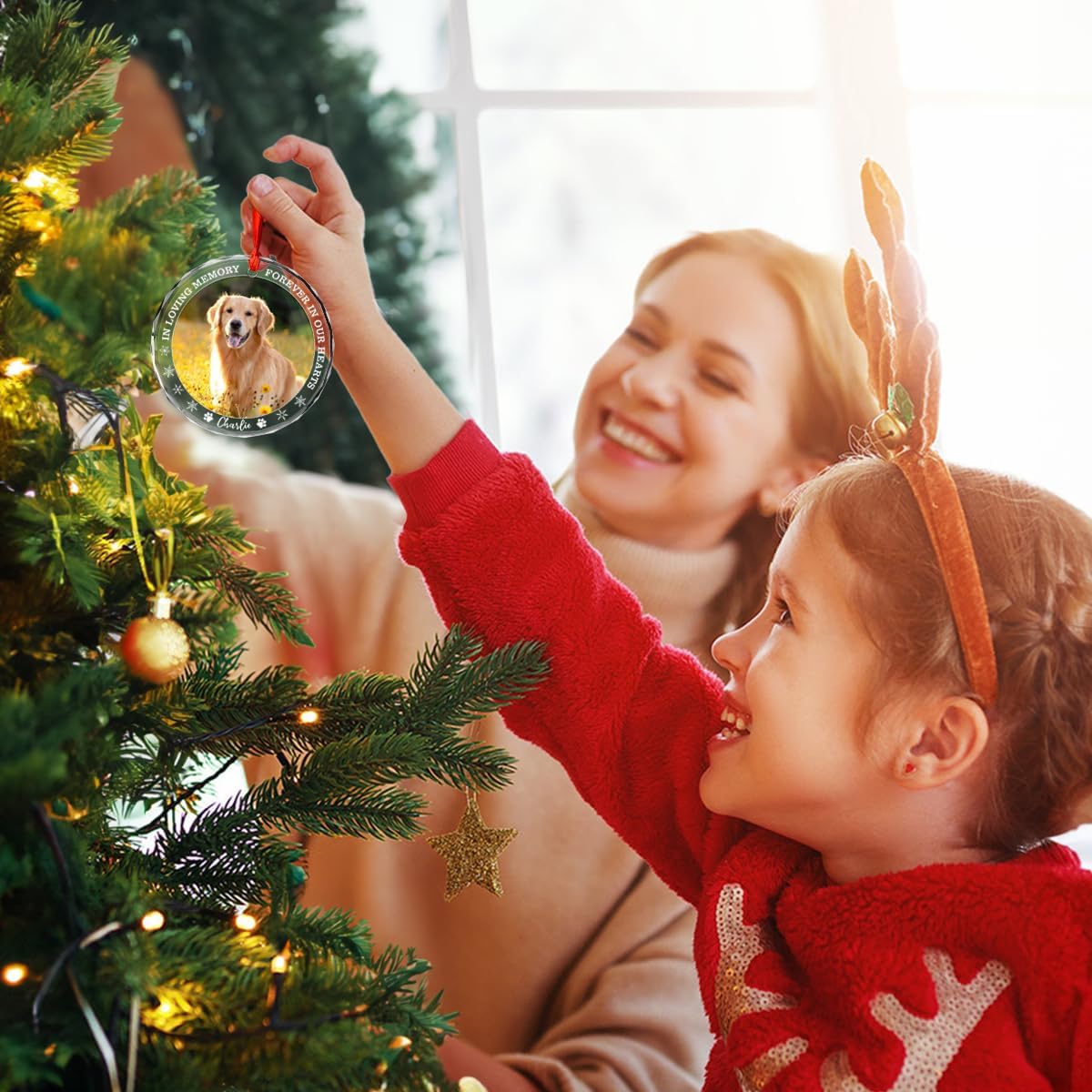 Personalized Dog Memorial Glass Ornaments, Pet Sympathy Gifts, Pet Remembrance Ornaments, Loss of Puppy Remembrance, Passing Away Gift, Dogs Lover Sympathy Gift 2025 (P3)