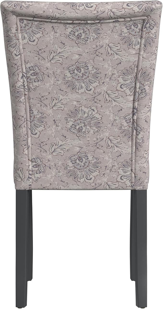 HomePop Classic Parsons Dining Chair -Gray Linen Artistic Floral Print - Image 7