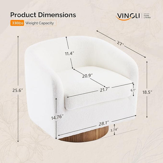 VINGLI 360°Swivel Accent Chairs Set of 2 - Image 2