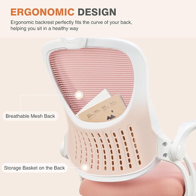 Sweetcrispy Office Computer Desk Chair, Ergonomic High-Back Mesh Rolling Work - Image 3