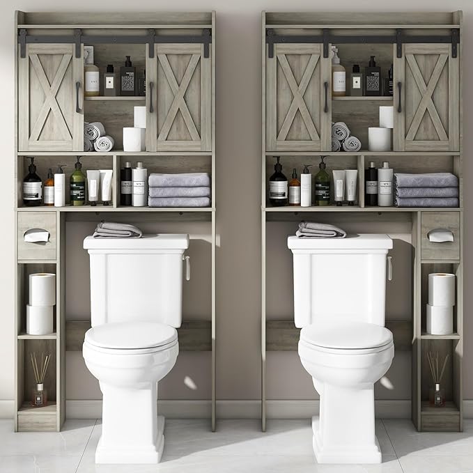 Vabches Over The Toilet Storage Cabinet, Farmhouse Storage Cabinet Over Toilet - Image 3