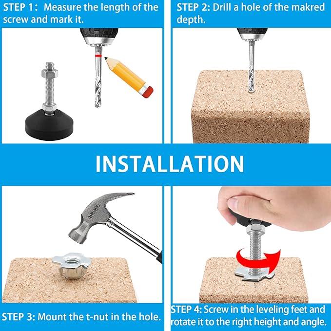 Luomorgo 4 Pcs M12 Leveling Feet - Image 5