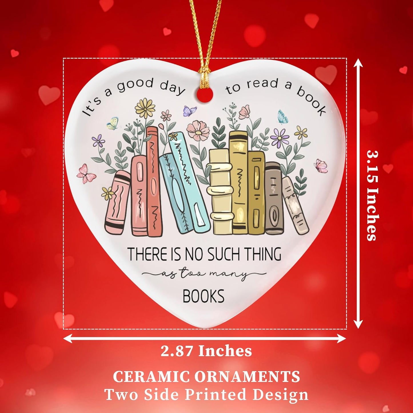 Book Lovers Ornament 2025, Gift for Book Lovers,Christmas Ornaments for Christmas Tree, Book Club Decorations,Christmas Hanging Ornaments 2025