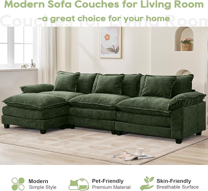Oprisen 120" Modular Sectional Sofa, Comfy Cloud Couch Sectional Sofa - Image 7