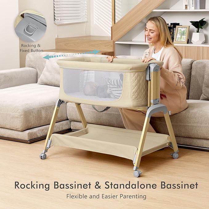 TotRun Bassinet Bedside Sleeper, Rocking Bassinets - Image 7