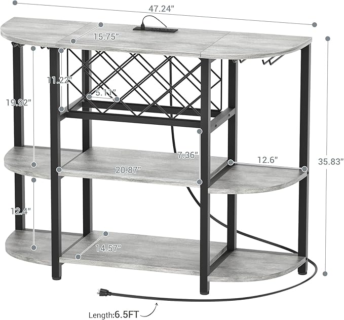 Unikito 4-Tier Metal Coffee Bar Cabinet - Image 2