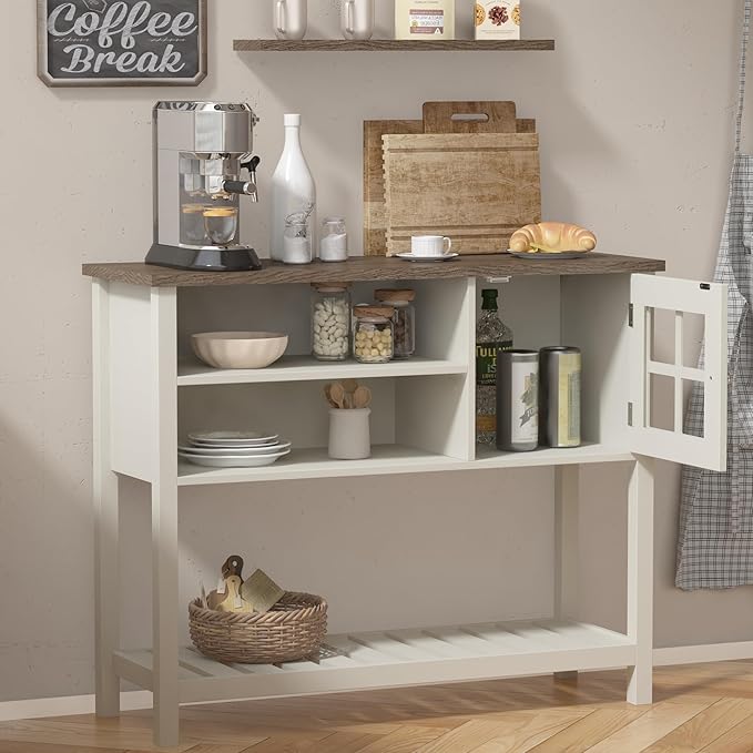 ChooChoo Farmhouse Coffee Bar Cabinet, Buffet Cabinet - Image 3