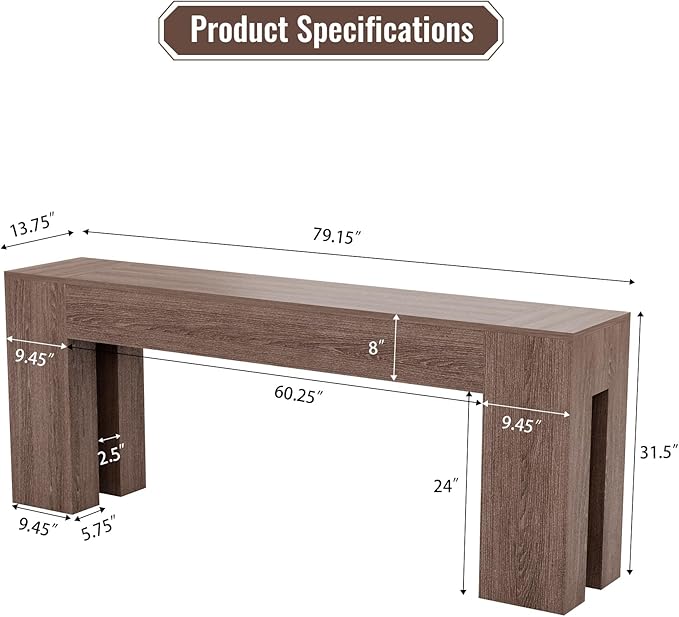 Epecoya Extra Long Sofa Console Table - Image 6