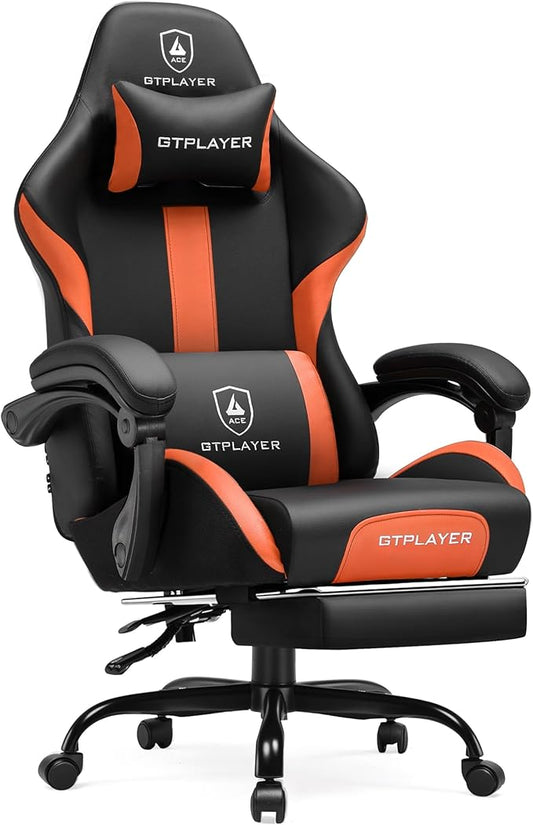 GTPLAYER Gaming Chair with Pocket Spring Cushion, Leather Office Chair with by GTPLAYER