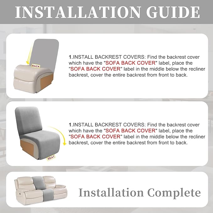 100% Waterproof Sectional Recliner Couch Covers - Image 7
