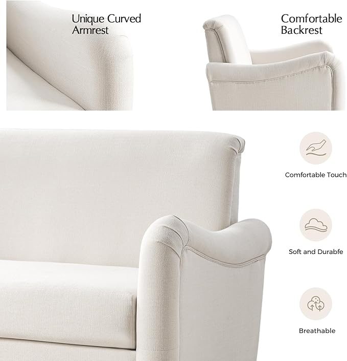 EcoHarbor Living 50.5" Mid-Century Modern Couch, Upholstered Sofa - Image 6