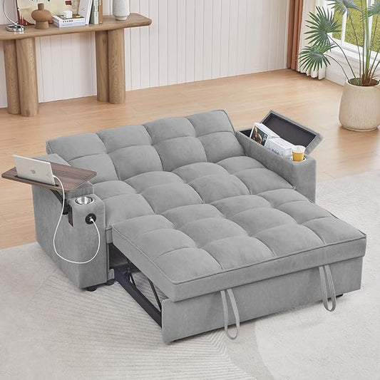 hansones 65'' 3-in-1 Folding Convertible Sofa Bed, Queen Size Pullout Sofa by hansones