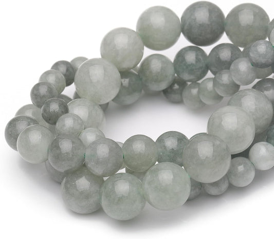 6mm Natural Stone Beads for Jewelry Making,Burmese Jade Polished Smooth Round Gemstone Beads for Bracelet Necklace 15 Inch