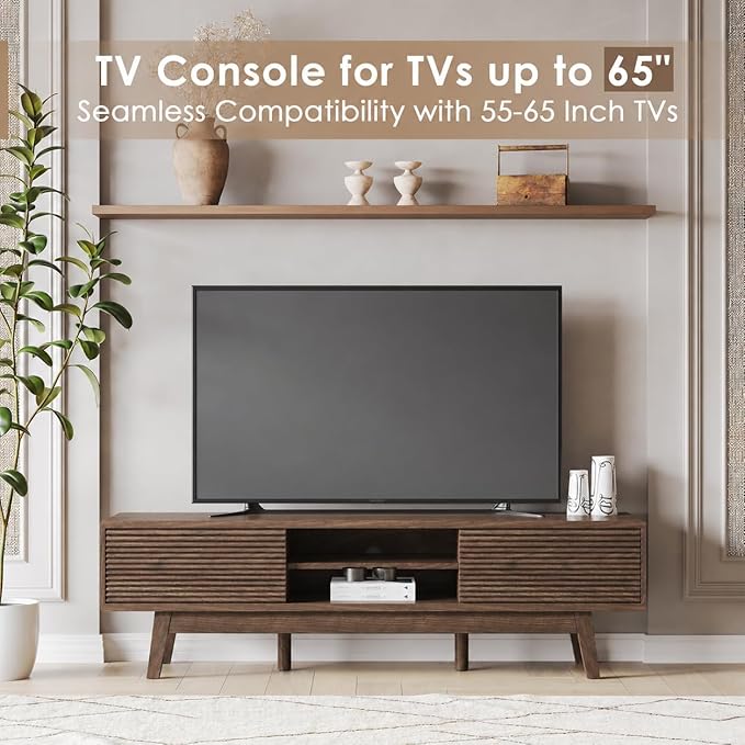 TOLEAD 59" TV Console, Mid Century Modern TV Stand - Image 4
