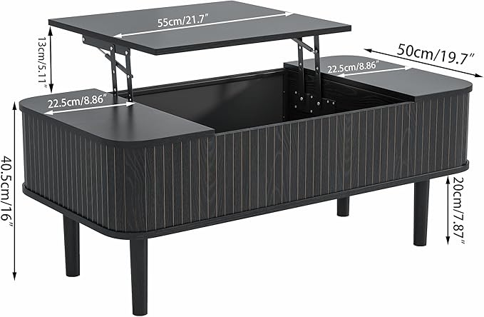 Fluted Lift Top Coffee Table - Image 2