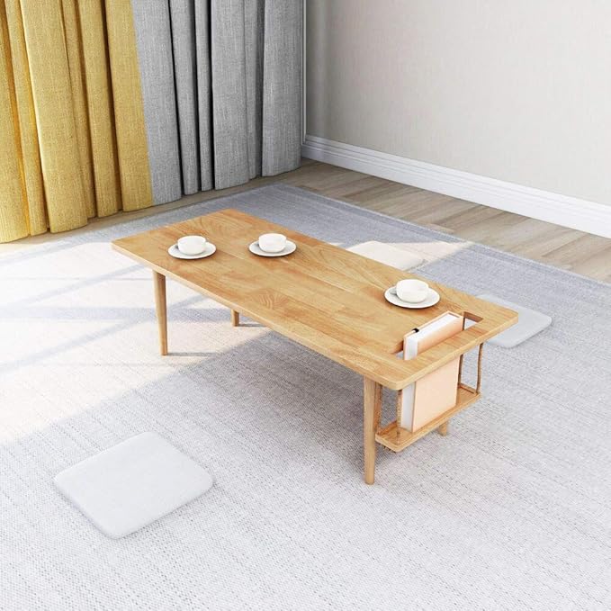 WoodShine Mid Century Modern Mini-Swing Wooden Coffee/Tea Table, Japanese Low - Image 7