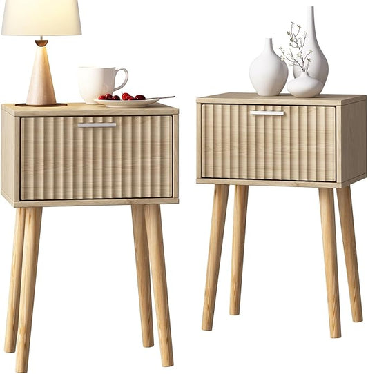 LAATOOREE Nightstands Set of 2, Small Side Table, Bedside Table by LAATOOREE
