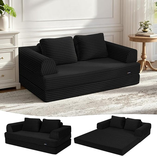 COMAX Convertible Sofa Bed, Folding Floor Couch Corduroy Fold Out Couch Bed by COMAX
