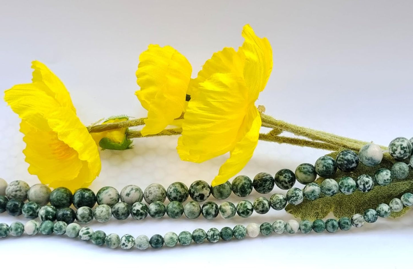 Stone Beads 10mm 60pcs Green Spot Jasper Beads Round Loose Gemstones Beads for Bracelet Necklace Jewelry Making (10mm, 61006 Green Spot Jasper)