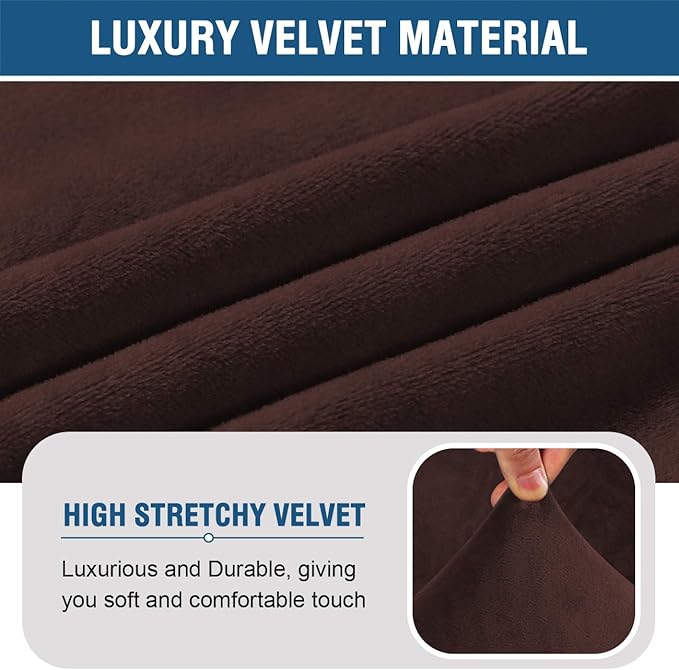 H.VERSAILTEX Armless Accent Chair Covers Thick Velvet Armless Chair Slipcovers - Image 5