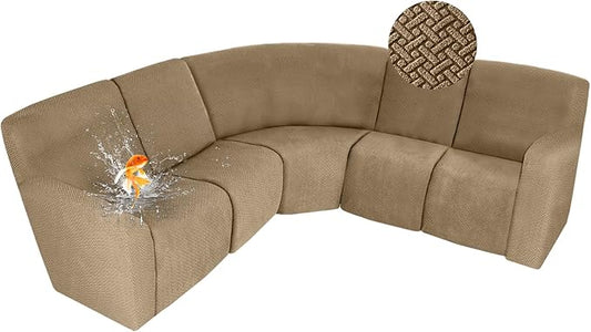 ALIECOM 100% Waterproof Recliner Sectional Couch Covers L Shape Stretch Corner by ALIECOM