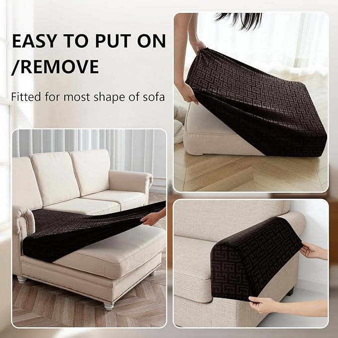 UNBBRRL 10 Pieces Stretch Sofa Cushion Covers - Image 4