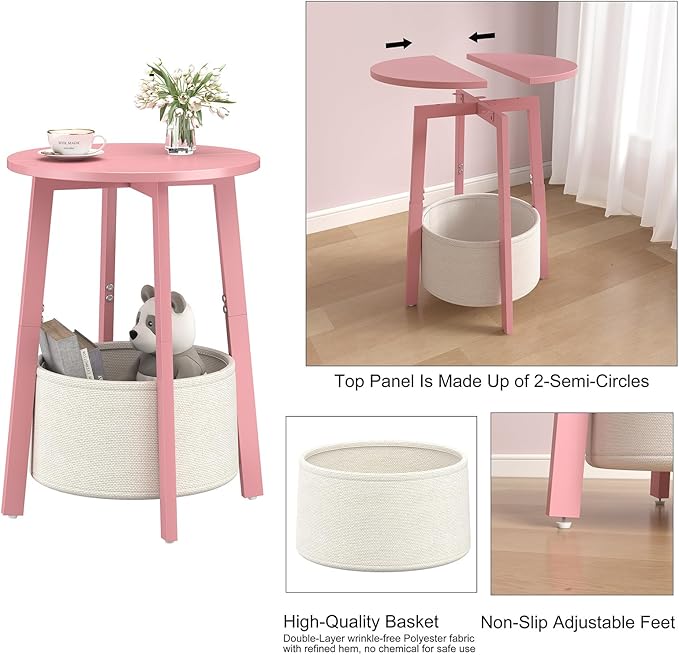 sthmec Small Round Side End Table Set of 2 - Image 7