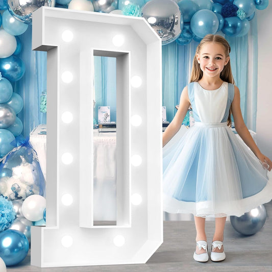 Ledido 4FT Marquee Light Up Letters, Cool White Light Up Letters Large Marquee Letter for Party Decorations, Mosaic Letter D for Balloons, Wedding Birthday Graduation Decor