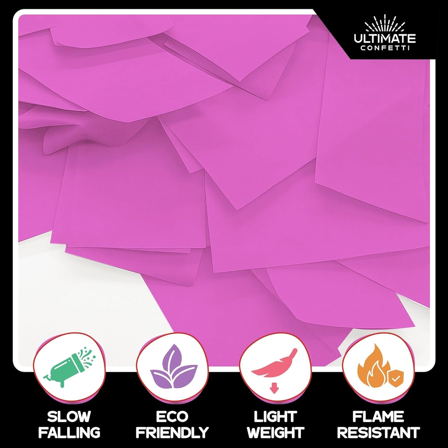 Ultimate Confetti, Pink Biodegradable Confetti - Rectangular Fluttering Tissue Paper Confetti for Cannon and Launcher use – Best for Gender Reveal, Parties, Concerts and Weddings - 20 lb, 320 oz
