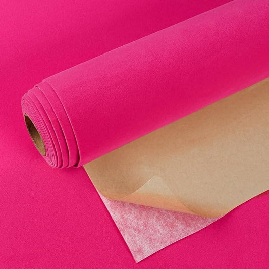 VEELIKE Hot Pink Velvet Fabric Wallpaper Peel and Stick Soft Felt Drawer Liners by VEELIKE
