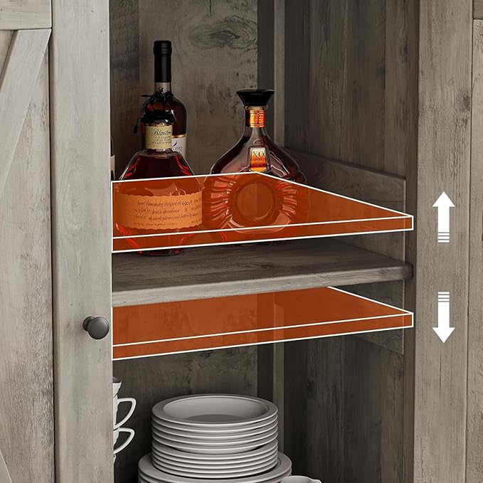 GarveeHome Small Storage Cabinet, Farmhouse Sideboard Buffet Cabinet - Image 4