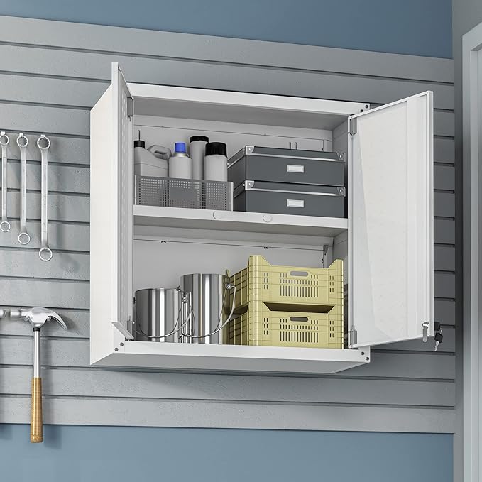 Manhattan Comfort Fortress 30" Floating Textured Metal Garage Cabinet - Image 4