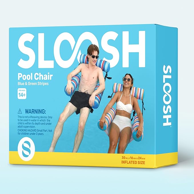 SLOOSH Inflatable Pool Floats Adult, 2 Packs Floating Lounge Chairs, Blow up - Image 8