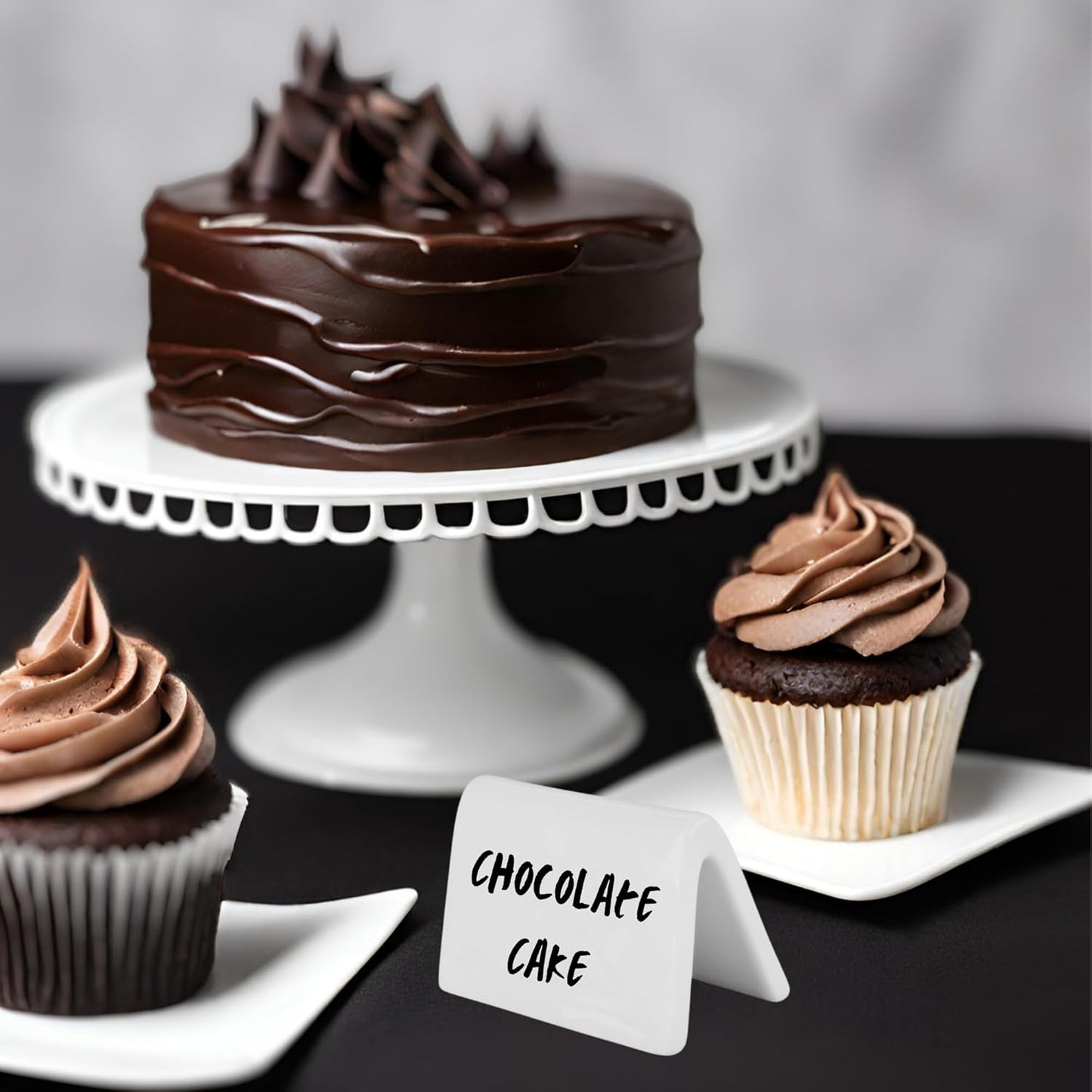 Double Sided Ceramic Dry Erase Table Tent Sign White - 3-1/2"x2" - Reusable Tabletop Setting. Great for Wedding, Birthday, Picnic, Banquet, Buffet, Bakery, Party, Events, Message Board - 4 PK