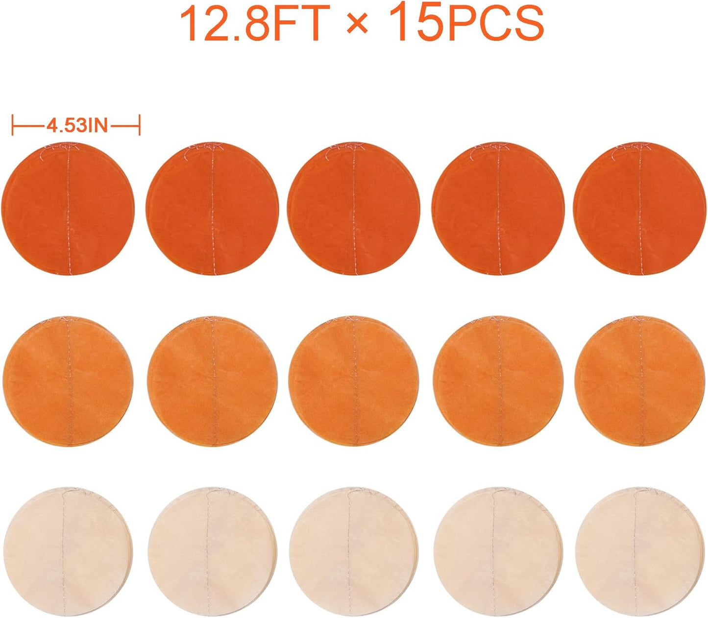 192 Ft Orange Party Decorations Ombre Orange Big Circle Dots Backdrop Streamer Tissue Paper Polka Dots Hanging Garland for Birthday Engagement Wedding Fall Autumn Harvest Thanksgiving Party Supplies