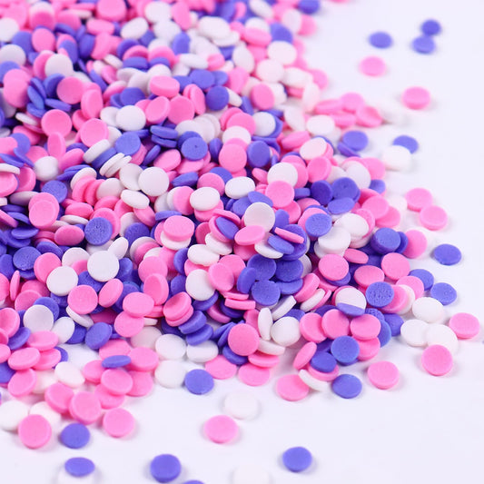 Edible Confetti Sprinkles for Cake Decorating, Round Sprinkles, Purple, Pink and White Sprinkles for Baking, Cupcakes, Macarons, Ice Cream Topping, Waffles, and Cookies（120g/4.23oz）